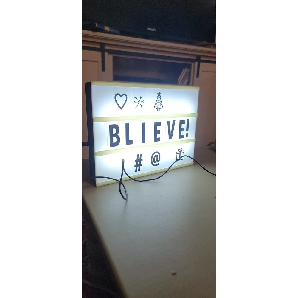Mini Marquee Leisure Arts Light Box LED USB 96 Slides Alphabet #s Symbols
